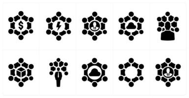 A set of 10 web marketing icons as group budget, group clash, group network vector