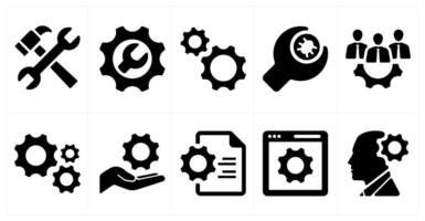 A set of 10 web marketing icons as configuration, repair, bug fix vector