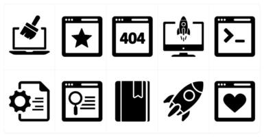 A set of 10 web marketing icons as website repair, website rating, website error vector