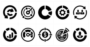 A set of 10 web marketing icons as data analysis, performance, pie chart vector