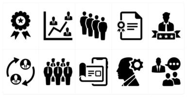 A set of 10 web marketing icons as badge, organization structure, group vector
