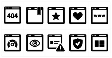 A set of 10 web marketing icons as website error, webpage, website rating vector