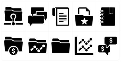 A set of 10 web marketing icons as share folder, chat, document vector