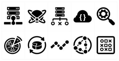 A set of 10 web marketing icons as database server, big data, database storage vector