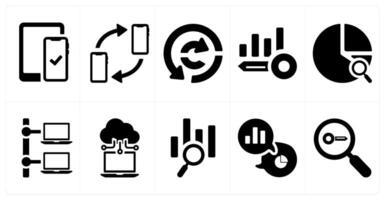 A set of 10 web marketing icons as responsive, synchronization, data analysis vector