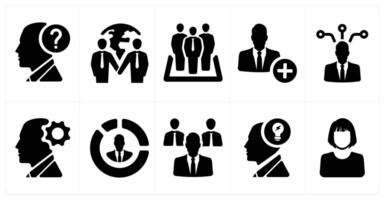 A set of 10 web marketing icons as help, partnership, business managers vector
