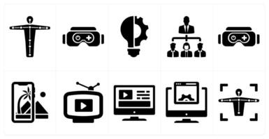 A set of 10 Virtual Reality icons as motion tracking, vr gaming, innovation vector