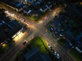 Aerial View of Illuminated Hitchin City of England at Just After Sunset. October 28th, 2023 photo