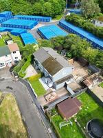 High Angle View of Buildings at Central Bristol City of Southwest of England, United Kingdom. The High Angle Footage Was Captured with Drone's Camera from High Altitude on May 26th, 2024. photo