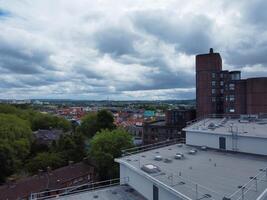 High Angle View of Buildings at Central Bristol City of Southwest of England, United Kingdom. The High Angle Footage Was Captured with Drone's Camera from High Altitude on May 26th, 2024. photo