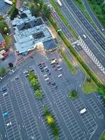 High Angle View of Buildings at Central Bristol City of Southwest of England, United Kingdom. The High Angle Footage Was Captured with Drone's Camera from High Altitude on May 26th, 2024. photo