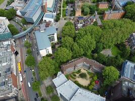 High Angle View of Buildings at Central Bristol City of Southwest of England, United Kingdom. The High Angle Footage Was Captured with Drone's Camera from High Altitude on May 26th, 2024. photo