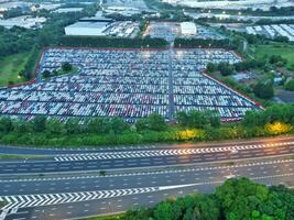 High Angle View of Buildings at Central Bristol City of Southwest of England, United Kingdom. The High Angle Footage Was Captured with Drone's Camera from High Altitude on May 26th, 2024. photo