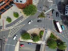 Aerial View of Buildings at Central Bristol City of Southwest of England, United Kingdom. The High Angle Footage Was Captured with Drone's Camera from High Altitude on May 27th, 2024. photo