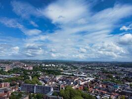 Aerial View of Buildings at Central Bristol City of Southwest of England, United Kingdom. The High Angle Footage Was Captured with Drone's Camera from High Altitude on May 27th, 2024. photo