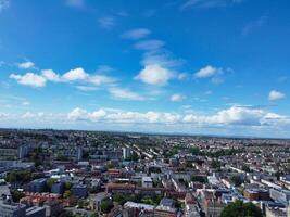 Aerial View of Buildings at Central Bristol City of Southwest of England, United Kingdom. The High Angle Footage Was Captured with Drone's Camera from High Altitude on May 27th, 2024. photo