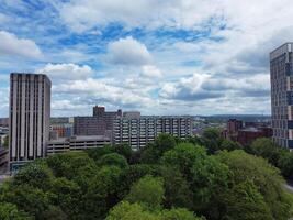 High Angle View of Buildings at Central Bristol City of Southwest of England, United Kingdom. The High Angle Footage Was Captured with Drone's Camera from High Altitude on May 26th, 2024. photo