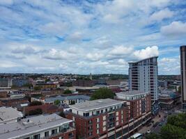 High Angle View of Buildings at Central Bristol City of Southwest of England, United Kingdom. The High Angle Footage Was Captured with Drone's Camera from High Altitude on May 26th, 2024. photo