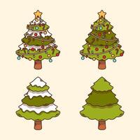 Set of Christmas Tree vector