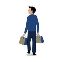 Man Shopping Design Illustration eps format suitable for your design needs logo illustration animation etc vector