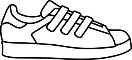 the Outline Icon of Sneaker from the side angle vector