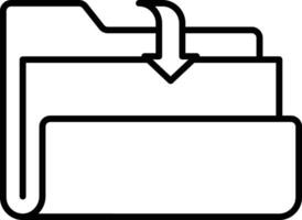 the outline icon of folder downloaded vector