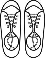 The Outline Icon of Sneakers from Top View vector