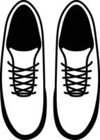 the Solid Outline Icon of Sneakers from the Top View vector