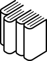 the Outline Icon of Simple Bookshelf from Top Diagonal Angle taked one vector