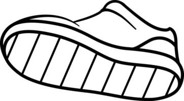 Jump Shoe from Back Side Angle Outline Icon vector