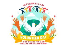 Hands Together for Volunteer Day Illustration in a Flat Style Background vector