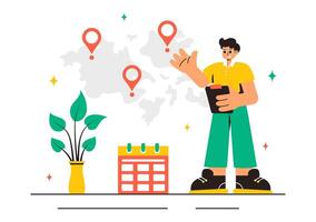 Flat Style Business Illustration on Outsourcing and Project Delegation vector