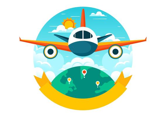 International Civil Aviation Day Illustration on December 7 with Airplane and Clear Sky in a Flat Style Cartoon Background