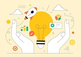 Spark of Innovation in Illustration for Startup, Software, and Web Development vector