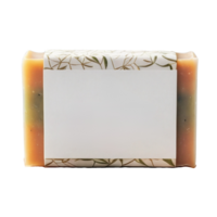 Homemade bar soap with blank label png
