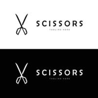 scissors logo simple background vector