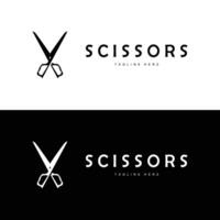 Barber tool scissors logo cutting tool scissors design vector