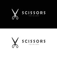 scissors logo cutting tool simple icon symbol vector