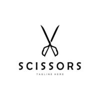 Barber tool scissors logo simple background vector