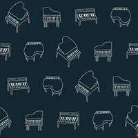 Outline Collection of Piano Seamless Pattern illustration Design vector