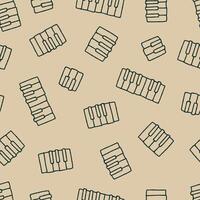 Outline Bunch of Piano Seamless Pattern illustration Design vector