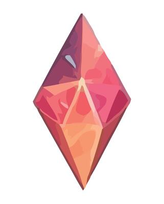 gemstone jewelry in futuristic pyramid shape isolated