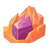 Geometric shapes in multi colored stone isolated vector