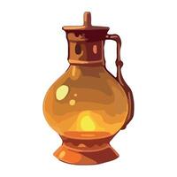 retro lantern handle ornate icon isolated vector