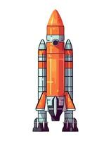 Futuristic spaceship launches into the galaxy isolated vector