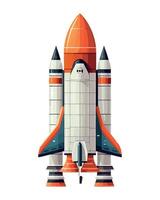 rocket flying into space scene isolated vector