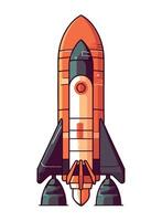 Success taking off with futuristic spaceship exploring galaxy isolated vector