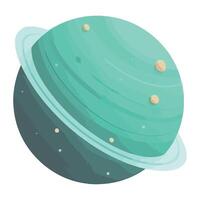 space outer green saturn planet isolated vector