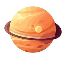 space outer yellow saturn planet isolated vector