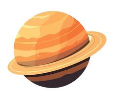 space outer yellow saturn planet icon isolated vector